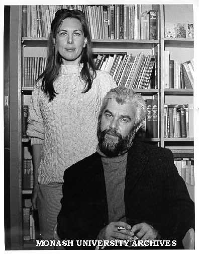 English poet Jon Silkin and wife, writer Lorna Tracey,