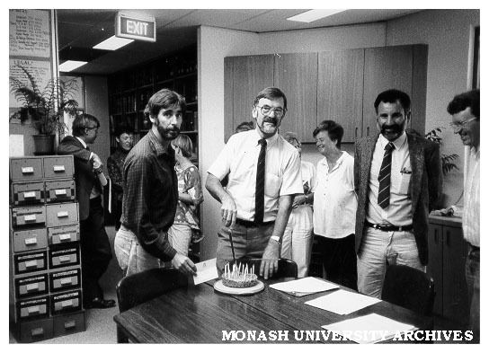 Springvale Legal Service 15th Anniversary. Victorian Attorney-General Mr Andrew McCutcheon (centre) with service Co-ordinator Mr Simon Smith (left) and MLA for Springvale Mr Eddie Micallef