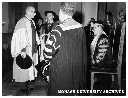 Vice-Chancellor, Dr. J.A.L. Matheson receiving honorary doctorate at University of Hong Kong