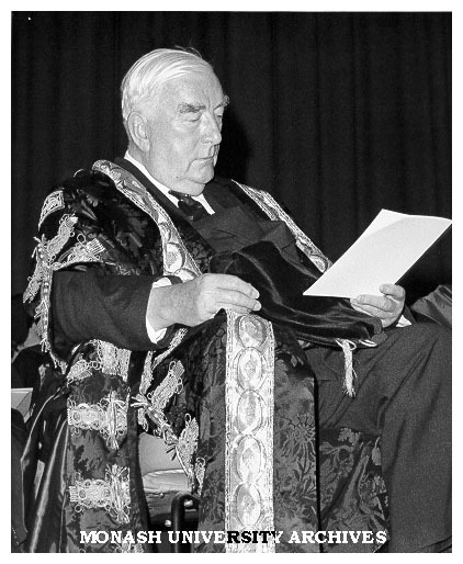 Sir Robert Menzies at installation of Sir Douglas Menzies as Chancellor