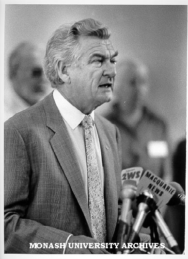 Prime Minister Mr Bob Hawke opening Springvale Legal Services new premises
