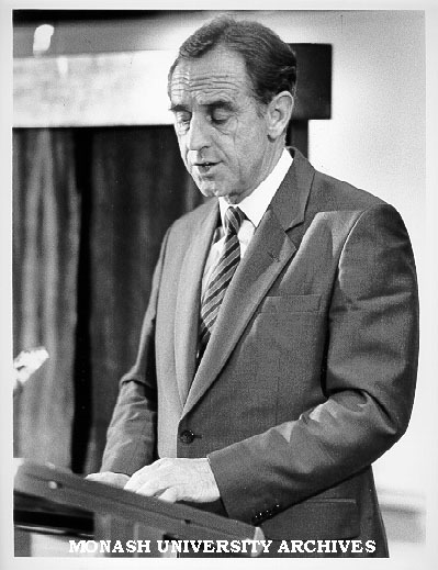 Premier Mr John Cain opening Monash Medical Centre