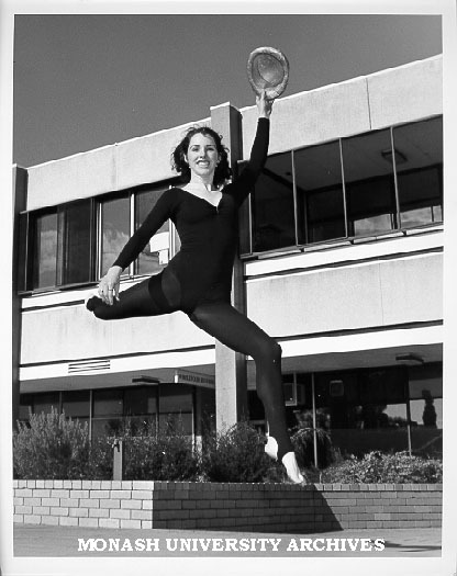 Modern Dance Group member Penny Mudd practising for Open Day