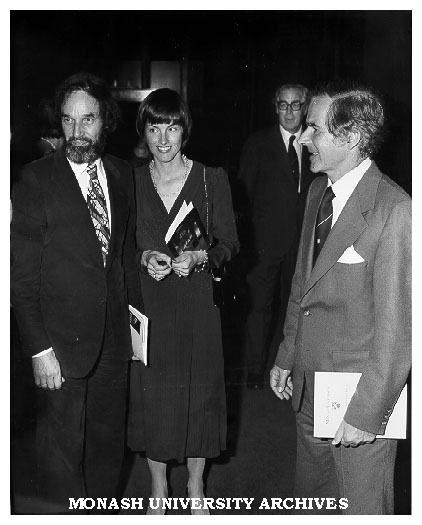 Jurgen and Ruth Ahrend with Vice-Chancellor Professor Ray Martin at Louis Matheson Pipe Organ inauguration
