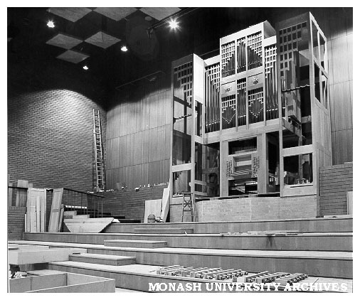 Re-assembly of organ in Robert Blackwood Hall