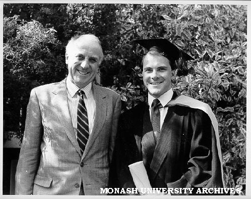Graduate David Polmear with Professor Ian Polmear
