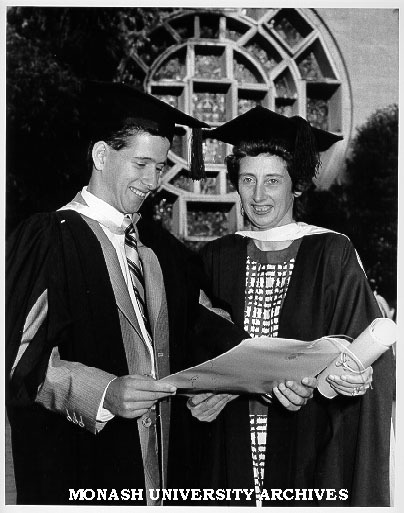 Science graduates Mrs Mary Rechtman and son Andrew