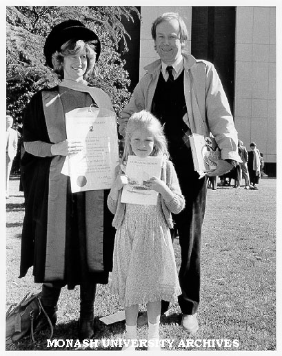 Dr Marilyn Lake with Dr Sam Lake of Zoology and Jessica