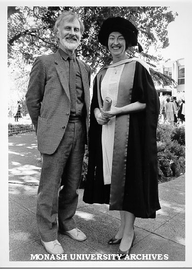 Dr Sandra Stacey with supervisor Dr Norman Blaikie