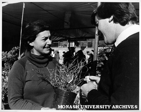 Friday market 'flower girl', Sandy Freedman and Union pharmacist Michael Cummins