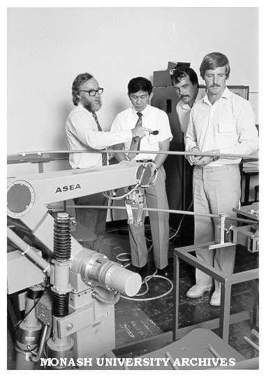 Centre for Robotics consultant Mr Duncan Law (left) and participants in Robotics seminar