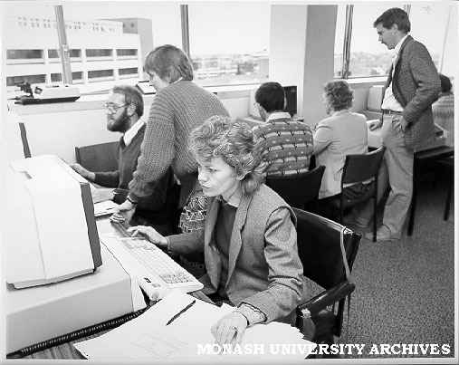 Extension course students in Pearcey Centre microcomputer laboratory