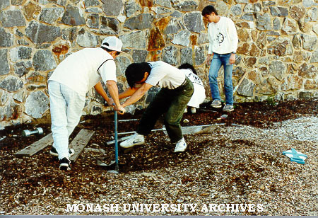 Engineering students on field work