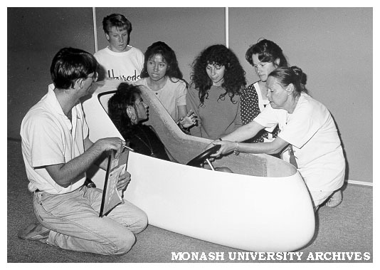 Solar Vehicle Project Manager Paul Wellington with prospective drivers