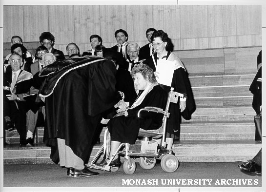 Elizabeth Cameron receiving Associate Diploma in Welfare Studies