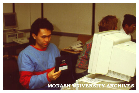 Students in microcomputer lab