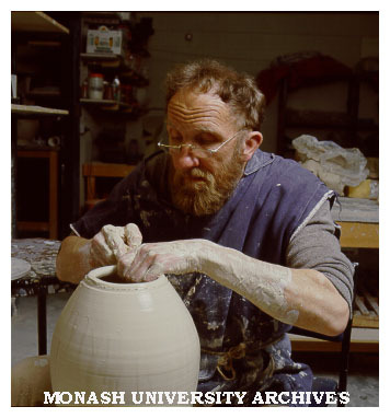 Visiting English potter Michael Casson