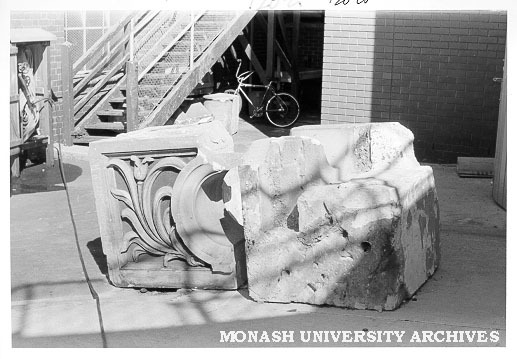 Sandstone blocks from CBC bank, donated to CIT by Ripponlea