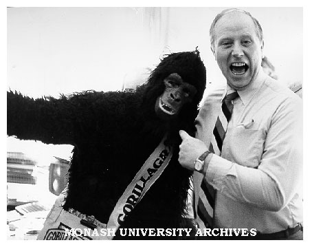 Dean of Art and Design Harold Farey with 'Gorillagram'