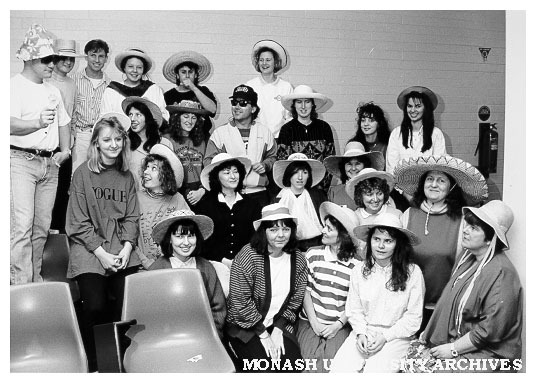 Lecturer Margo Guest (front right corner) with primary teaching students