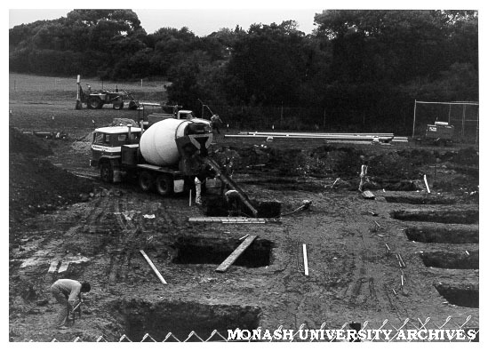 Laying foundations of General Teaching building at Frankston campus