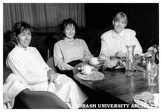 Chisholm graduates employed by Arthur Andersen and Co,. From left: Linda Curran, Sharon Newland and Jenny Masters