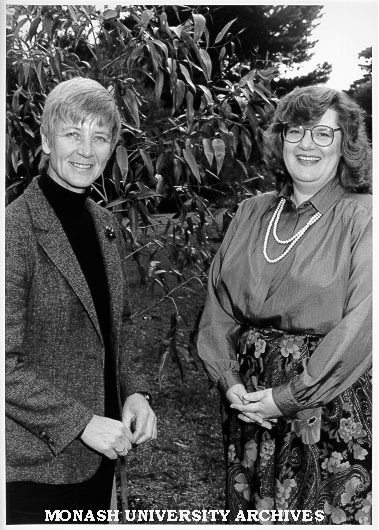 Dean of Nursing Dot Angell (left)and Visiting Fellow Claudia West
