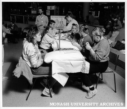 Nursing students at Karingal shopping centre
