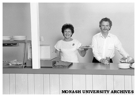 Staff Club Manager Ross Parsons and Gwen Alleyne