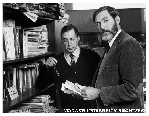 Dr Tony Keulemans, Principal Lecturer in Communication Studies, with visiting fellow Professor Joe MacDaniels