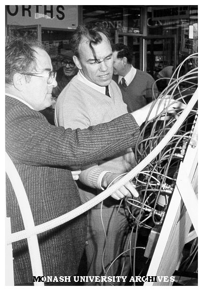 School of Industrial Studies Apprenticeship Week display at Chadstone. Ian Fox (left)