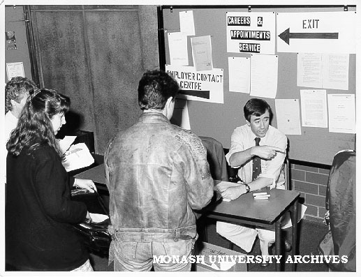 Employer Contact Centre. Careers counsellor Bryan Barwood (right)