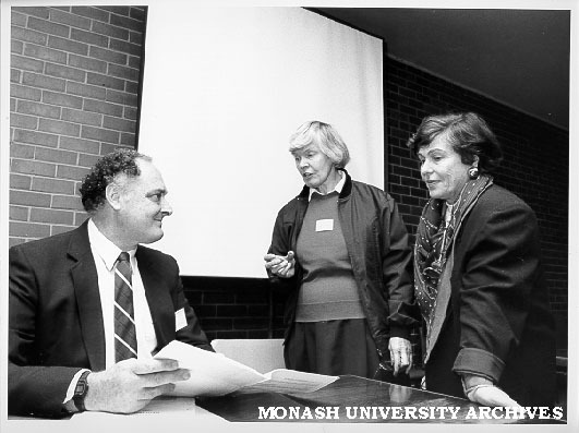 Professor Warren Ewens with careers counsellors Jill Mitchell (centre) and Joyce Taylor