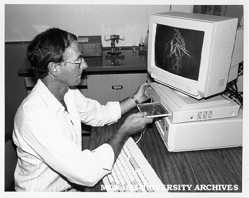Principal lecturer John Harris demonstrating CD-ROM