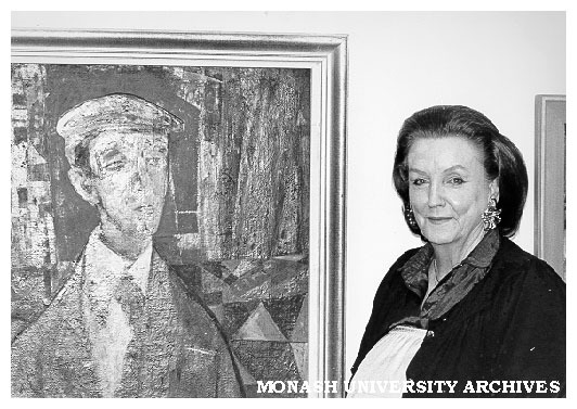 Mrs Norma Kmit with 'Self Portrait' by Michael Kmit at Gallery 'Body and Soul' exhibition