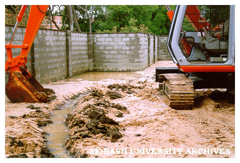 Drainage construction for Japanese Garden