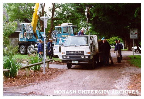 Unloading garden supplies for Japanese Garden