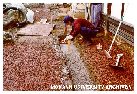 Levelling foundations, Japanese Garden