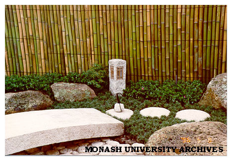 Stone bridge and lantern, Japanese Garden
