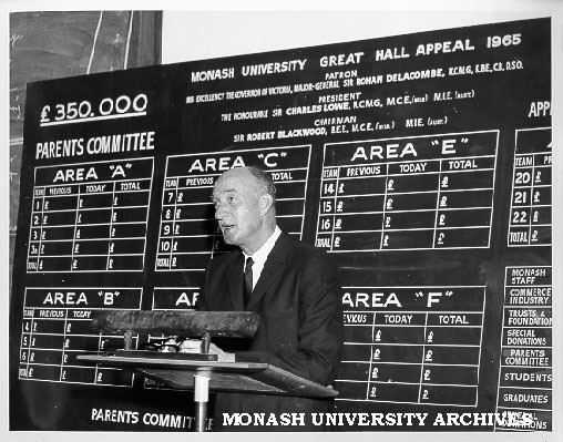 Mr T. A. Pettigrew at meeting of Great Hall fund raising teams