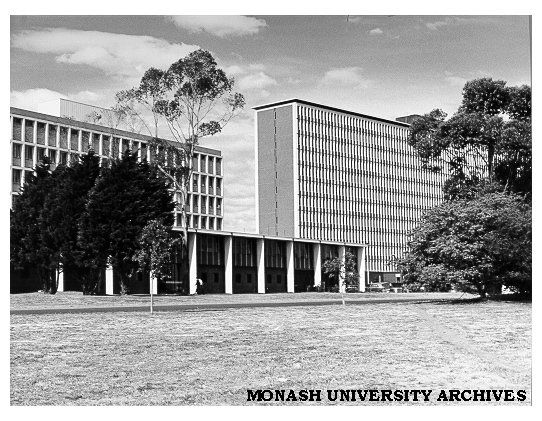 Medical buildings (left with Humanities building at right
