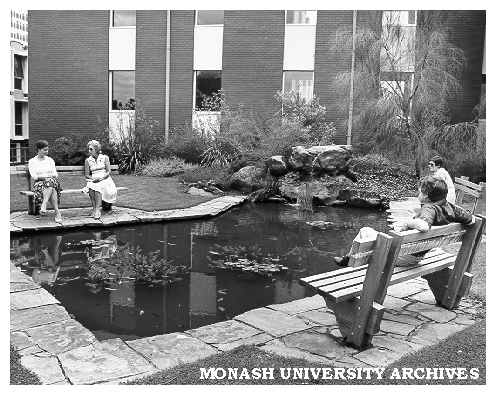 Administration courtyard (known as the Vice Quad), later renamed the Vera Moore Garden