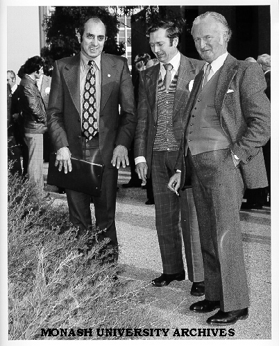 Visit by members of Australian Institute of Parks and Recreation. Curator Mr John Cranwell (right), Mr Kevin Heinze (left) and Mr Bob Whitehead