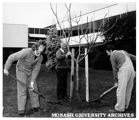 Planting of Newton Apple tree, Curator John Cranwell and grounds staff