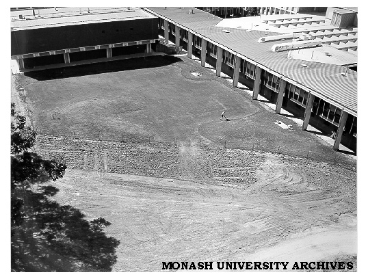Site for Botany systems garden with Science buildings in background