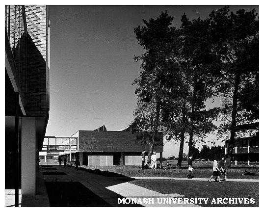 Mechanical Engineering building with Hargrave library at left