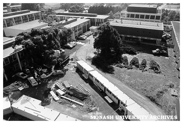 Site of Botany systems garden with Science buildings at left