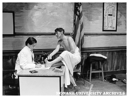Judith Roberts (left) and Harry Lawrence in 'Next' as Sergeant Thech and Marion Cheever