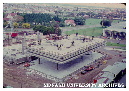 Slabs being raised for Law building