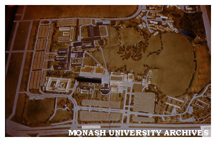 Model of university site and buildings